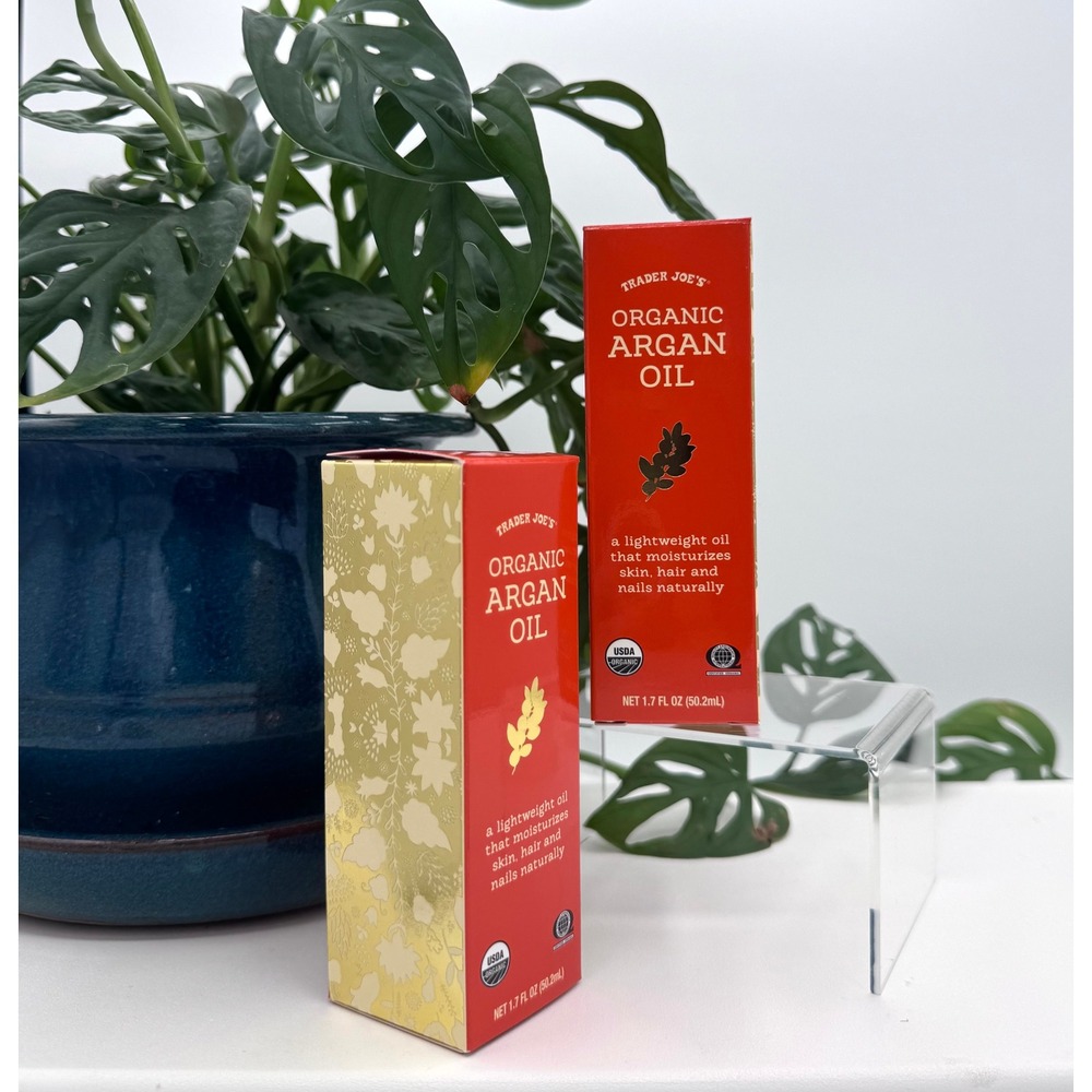 Trader Joe's Organic Argan Oil 1.7 fl oz 100% Pure Moisturizer 2 PACK